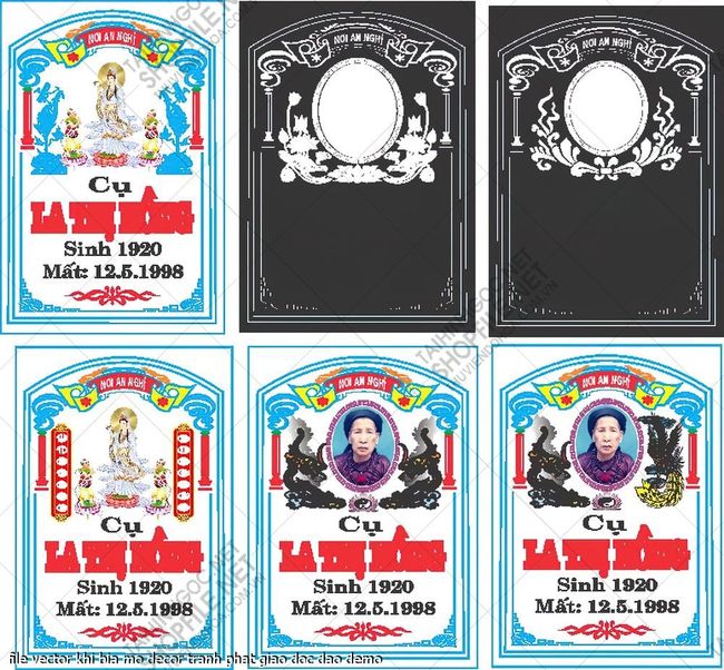file vector khi bia mo decor tranh phat giao doc dao